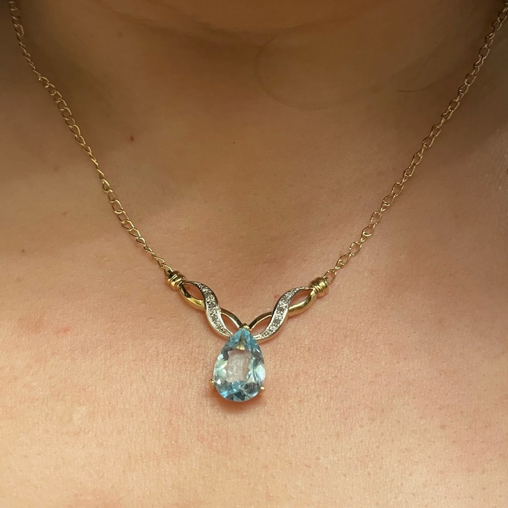 Pendant Necklace - aquamarine